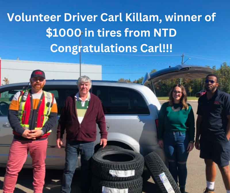Winner of $1000 in tires from NTD